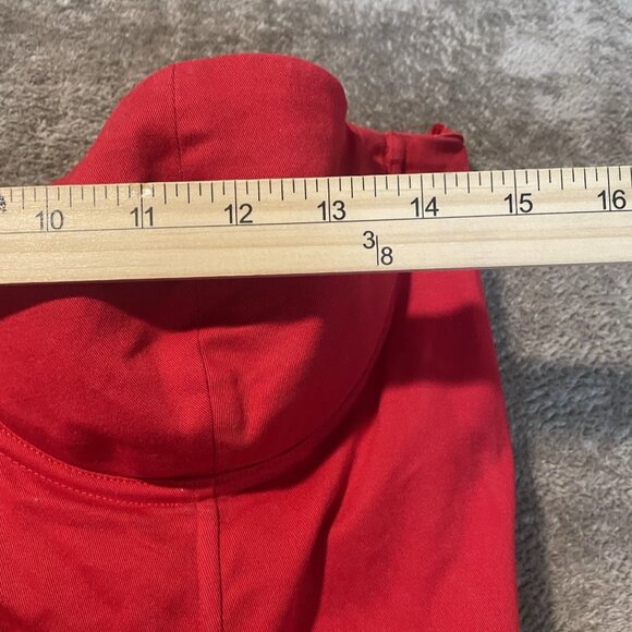 H&M Dress Womens 14 Plus Red Peplum Strapless Fitted Holiday Cocktail Knee - Picture 3 of 5